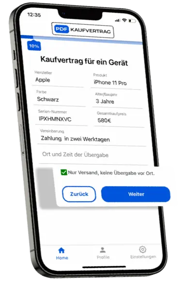 Kaufvertrag für Handy, Smartphone & Notebook PDF